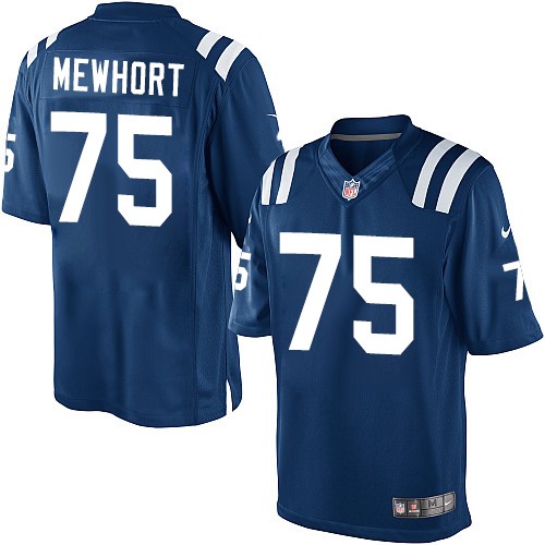 Youth Elite Jack Mewhort Nike Jersey Royal Blue Home - #75 NFL Indianapolis Colts